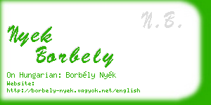 nyek borbely business card