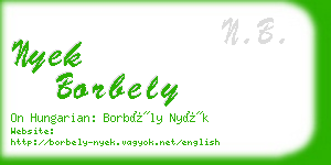 nyek borbely business card